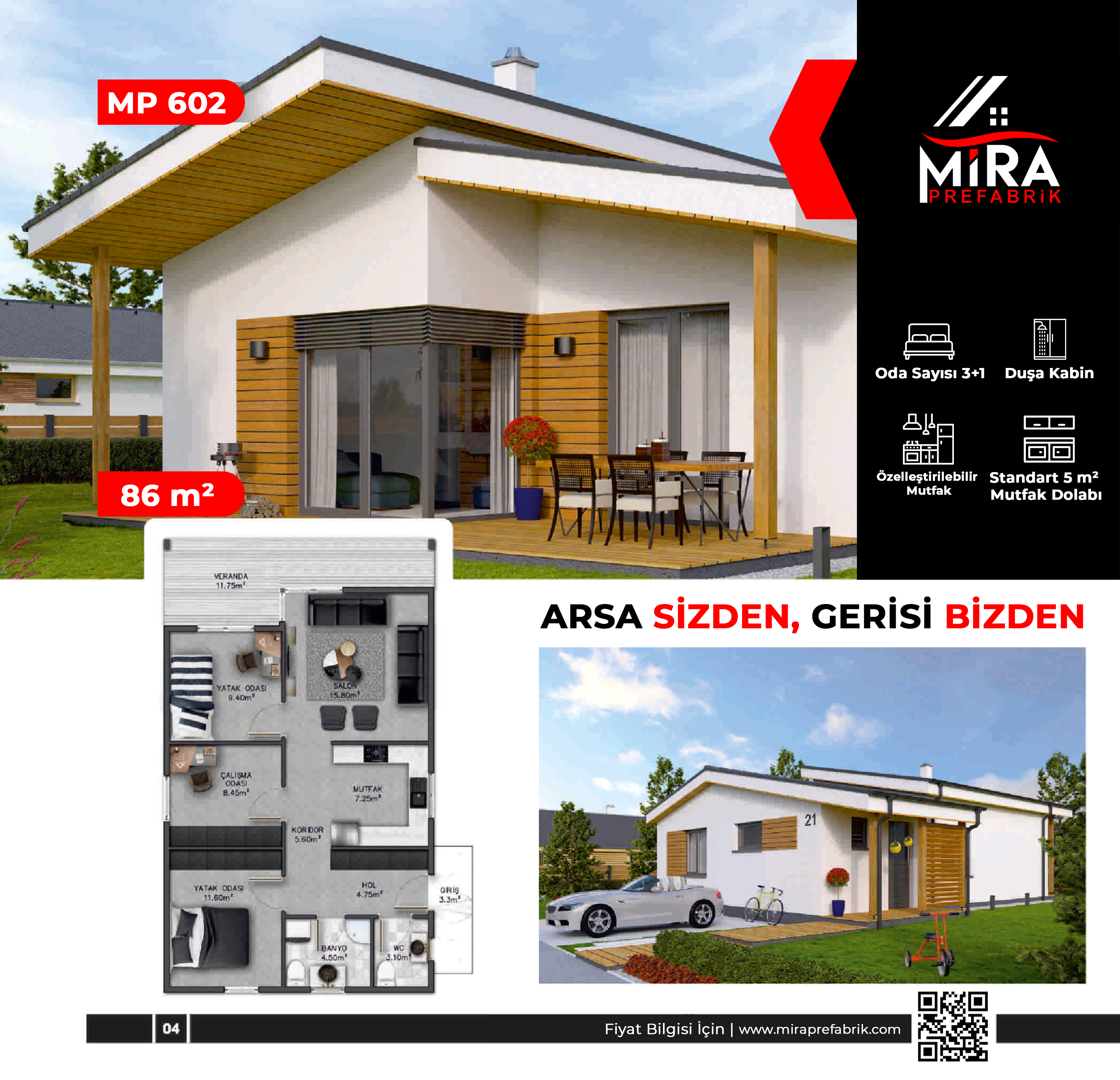 86 m² Çelik Ev Fiyatları