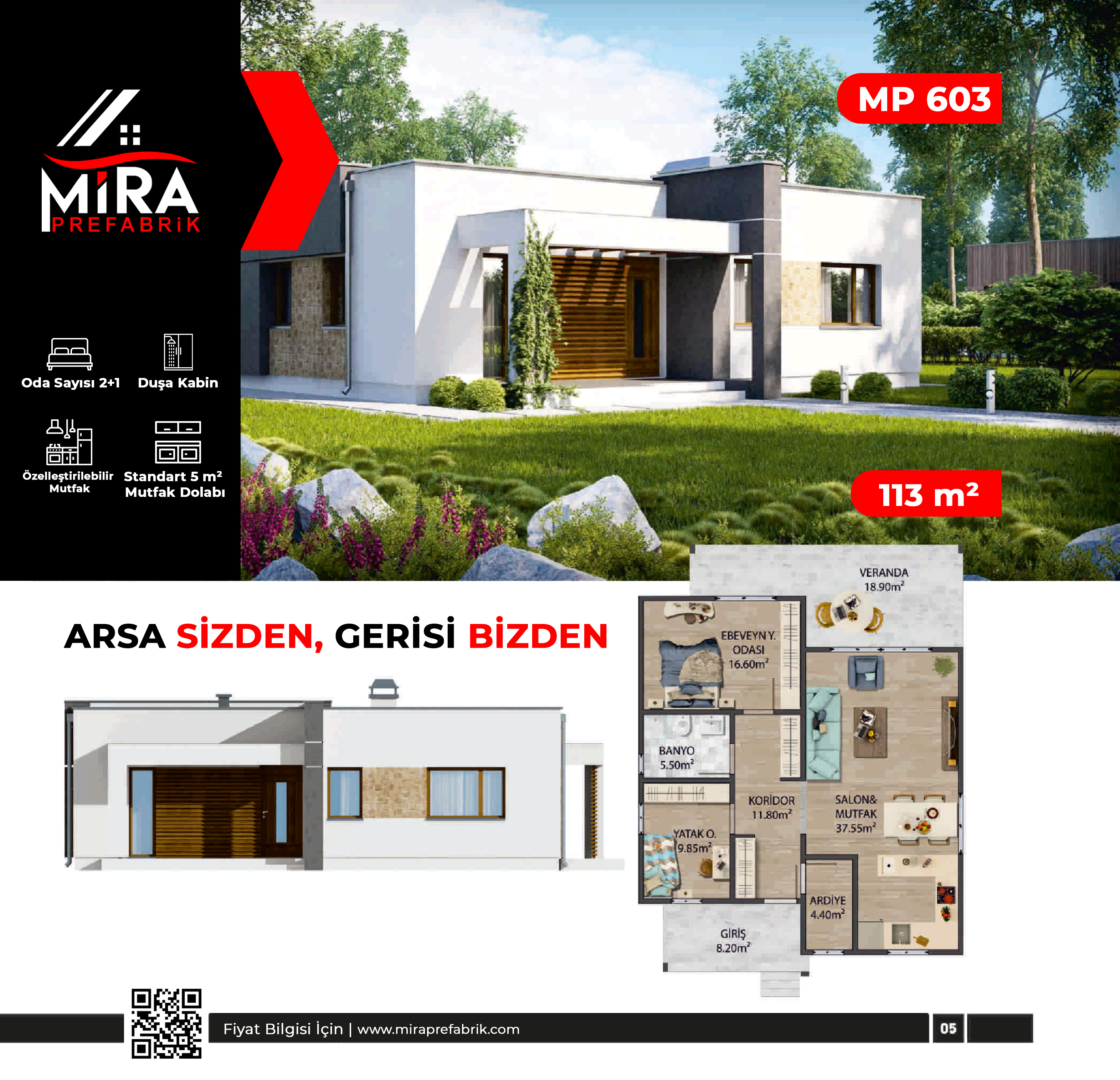 113 m² Çelik Ev Fiyatları