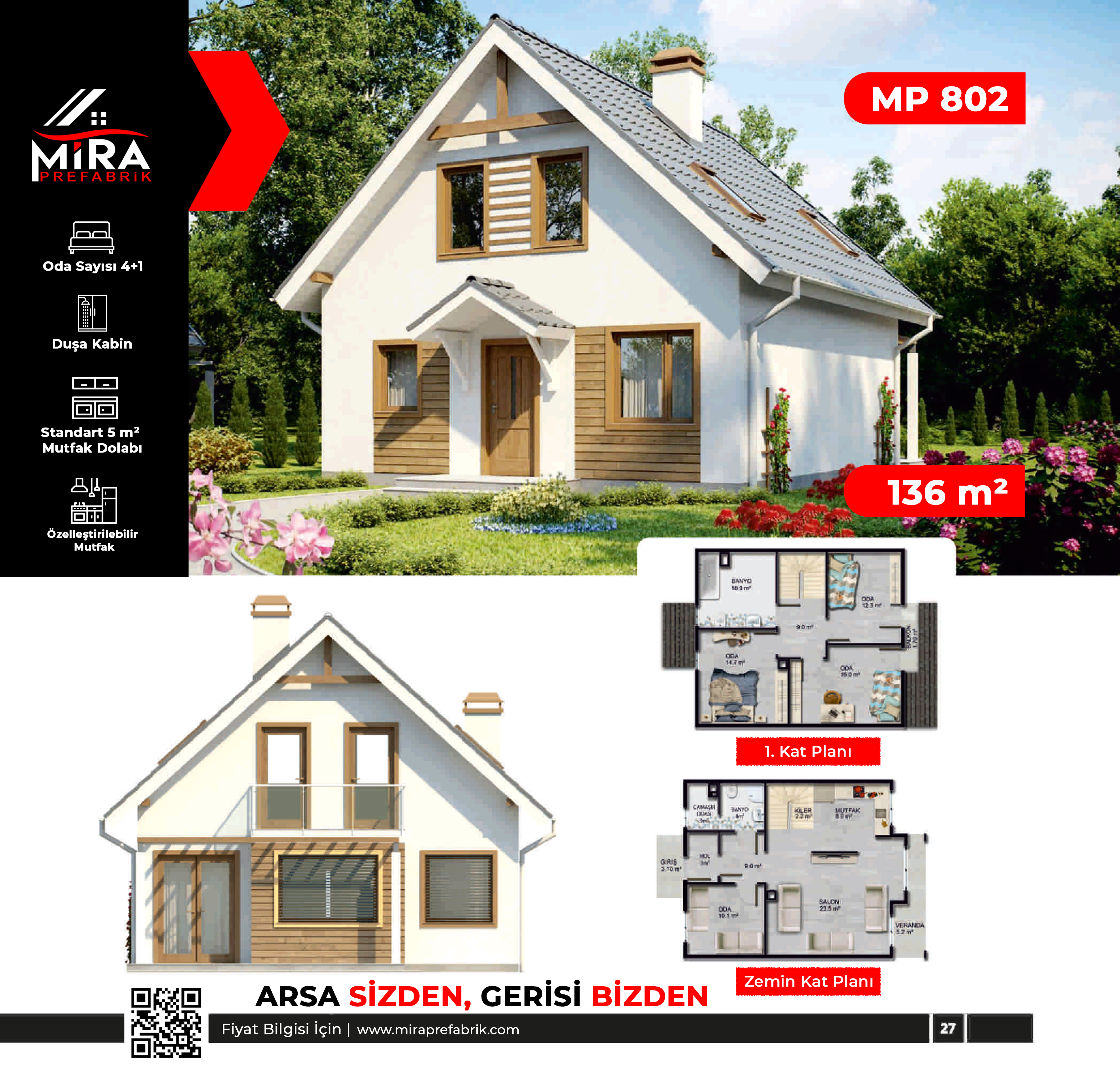 136 m² İki Katlı Çelik Ev Fiyatları
