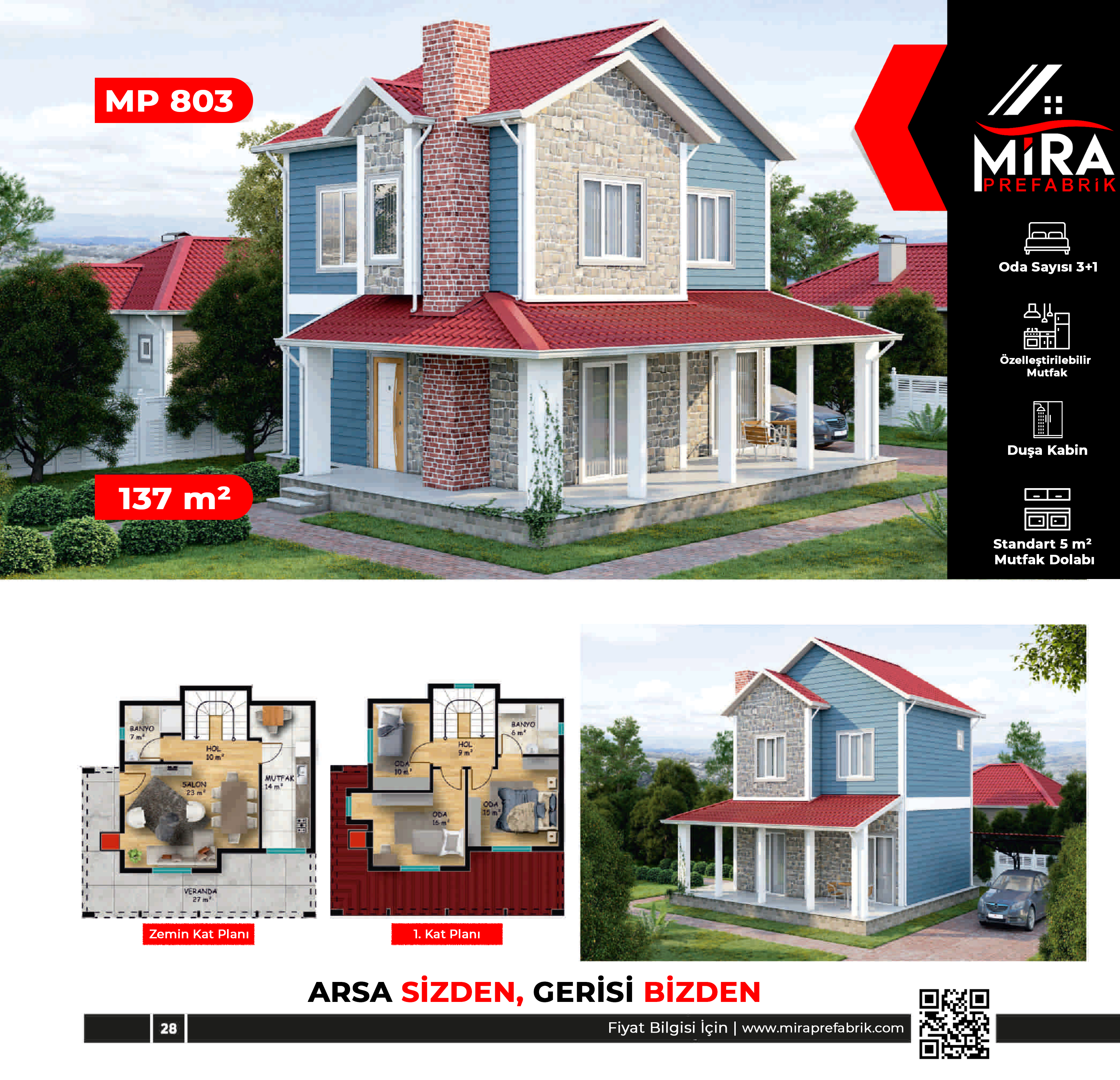 137 m² İki Katlı Çelik Ev Fiyatları