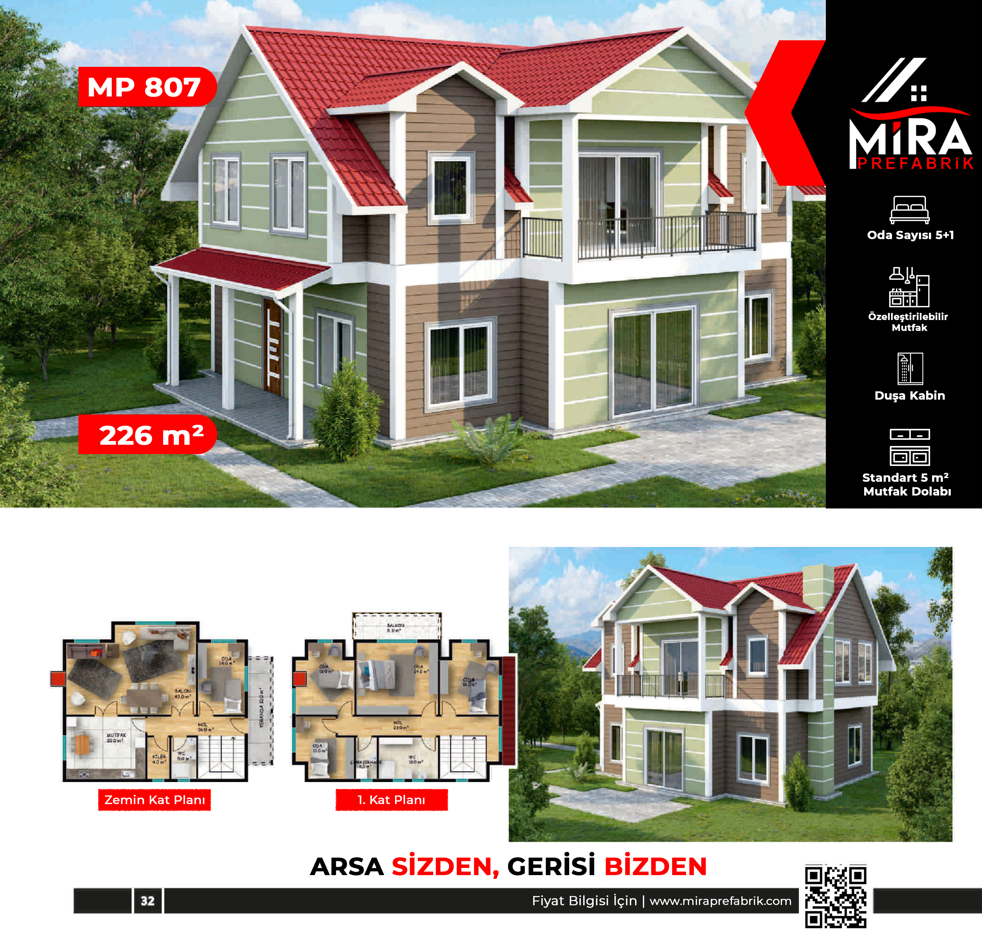 226 m² İki Katlı Çelik Ev Fiyatları