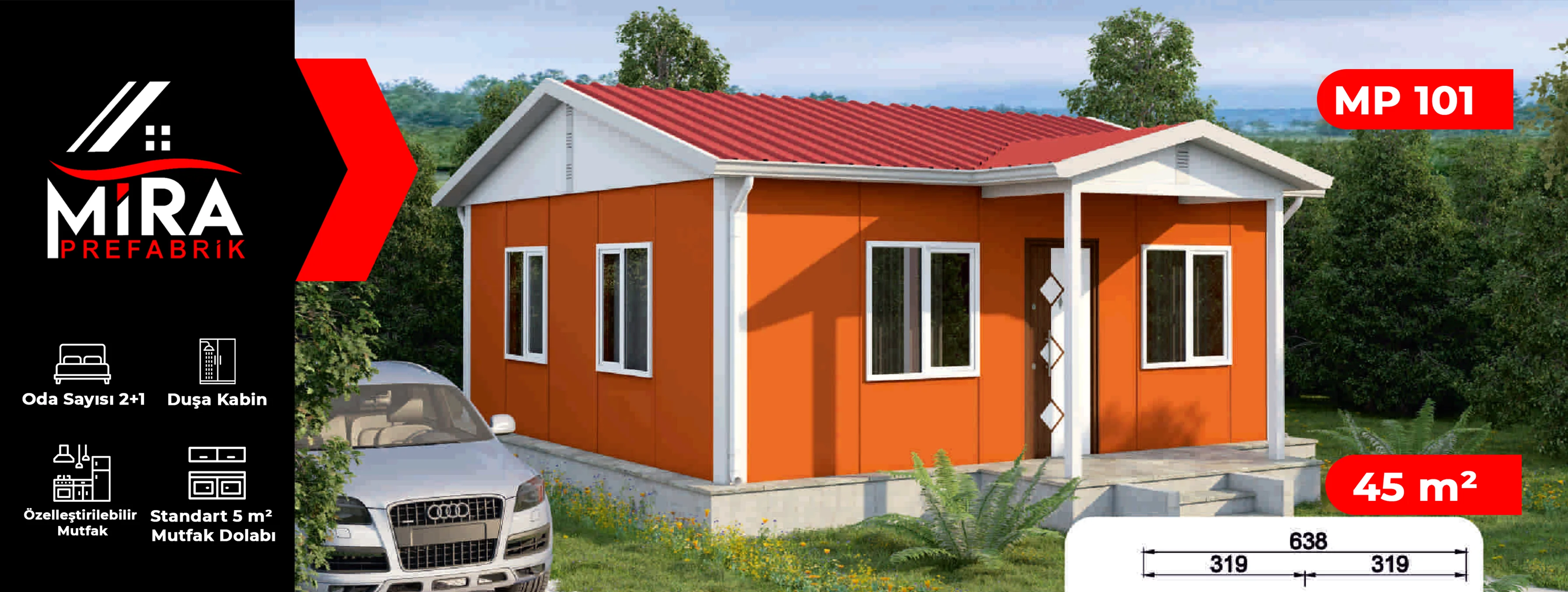 45 m² Prefabrik Ev Fiyatları