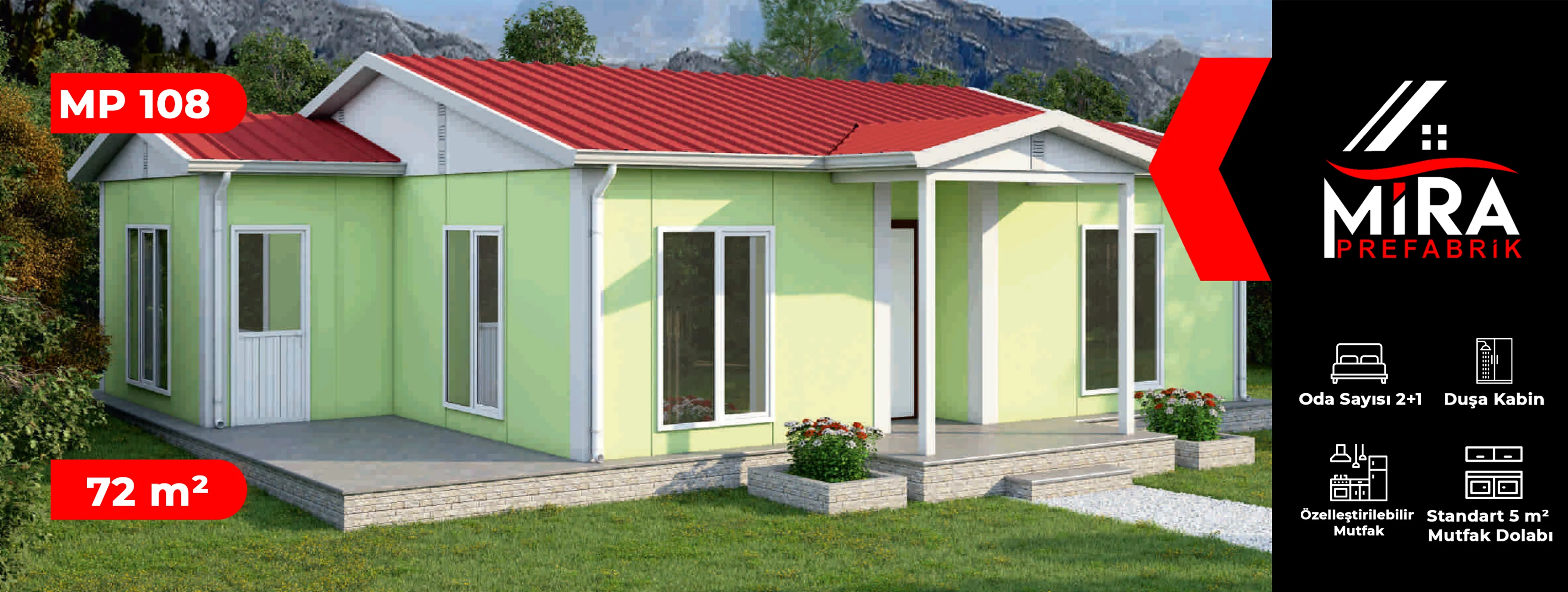 72 m² Prefabrik Ev Fiyatları
