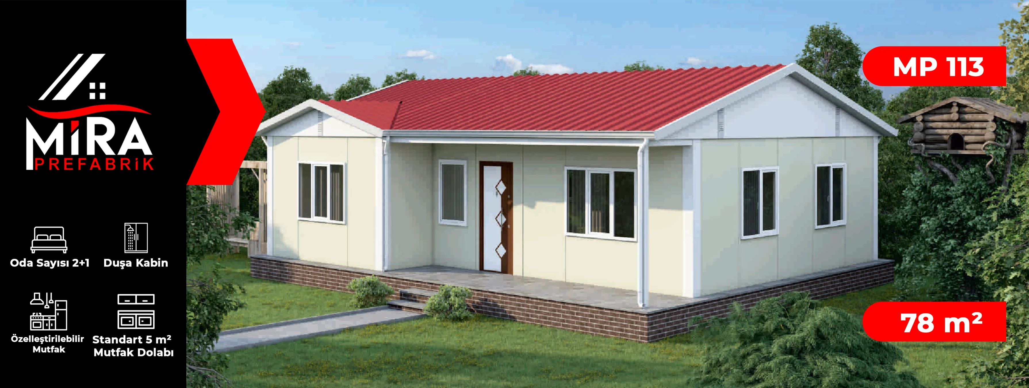 78 m² Prefabrik Ev Fiyatları