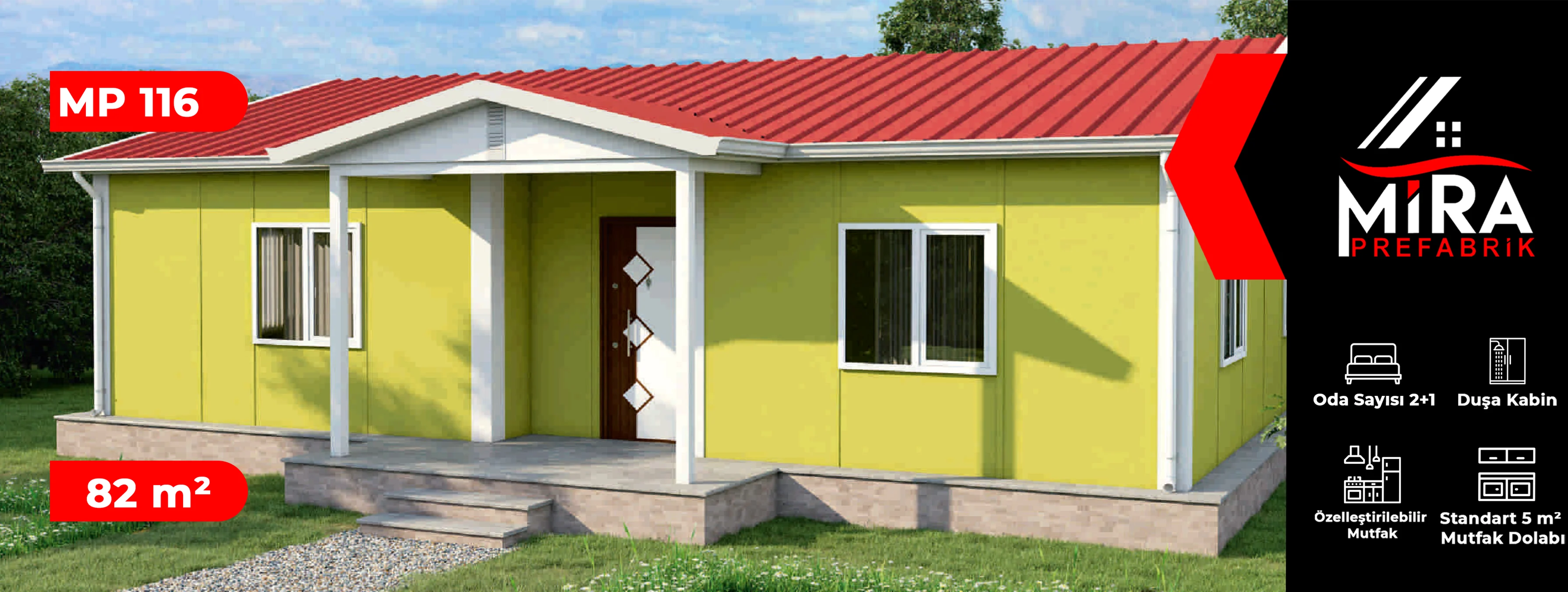 82 m² Prefabrik Ev Fiyatları