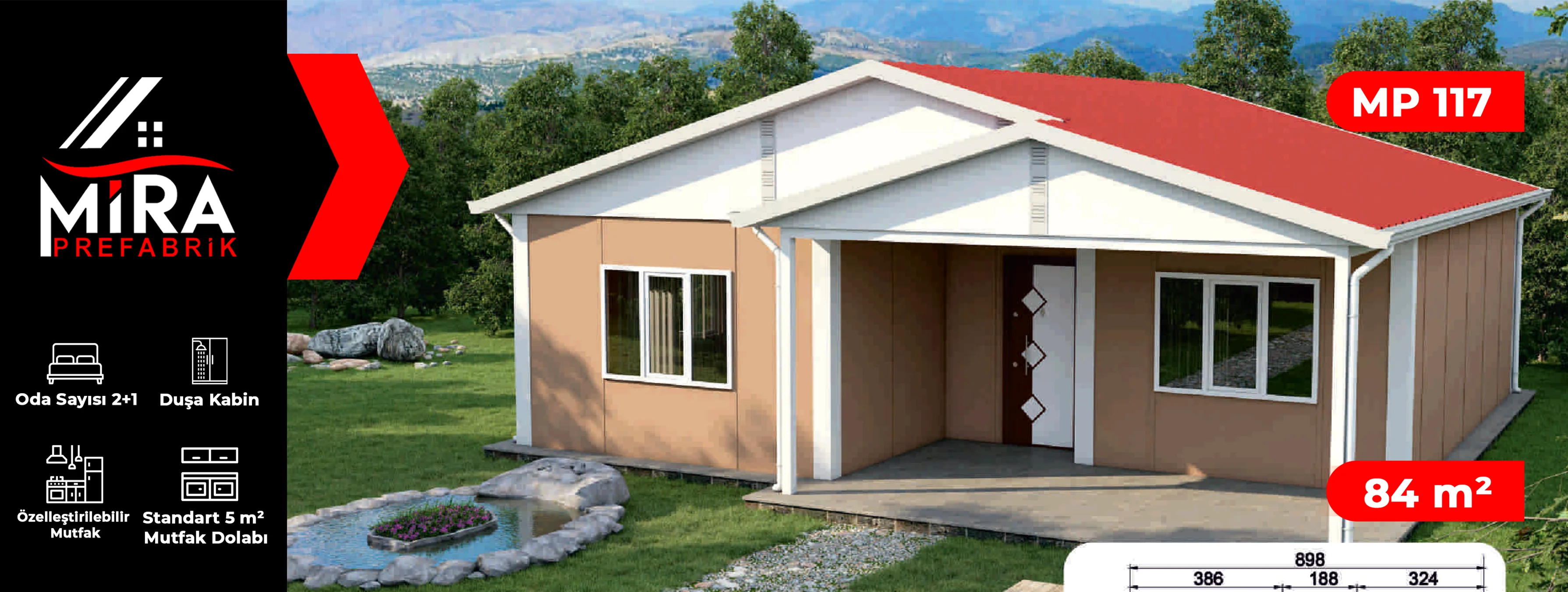84 m² Prefabrik Ev Fiyatları