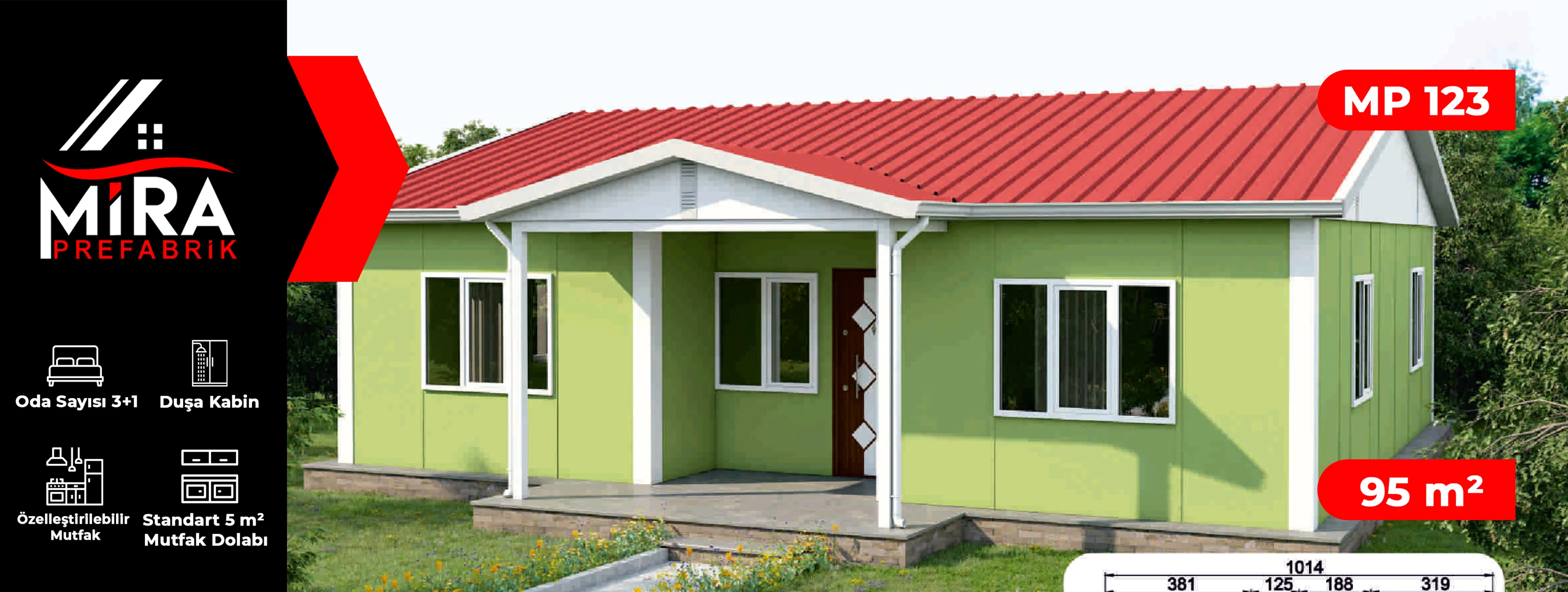 95 m² Prefabrik Ev Fiyatları