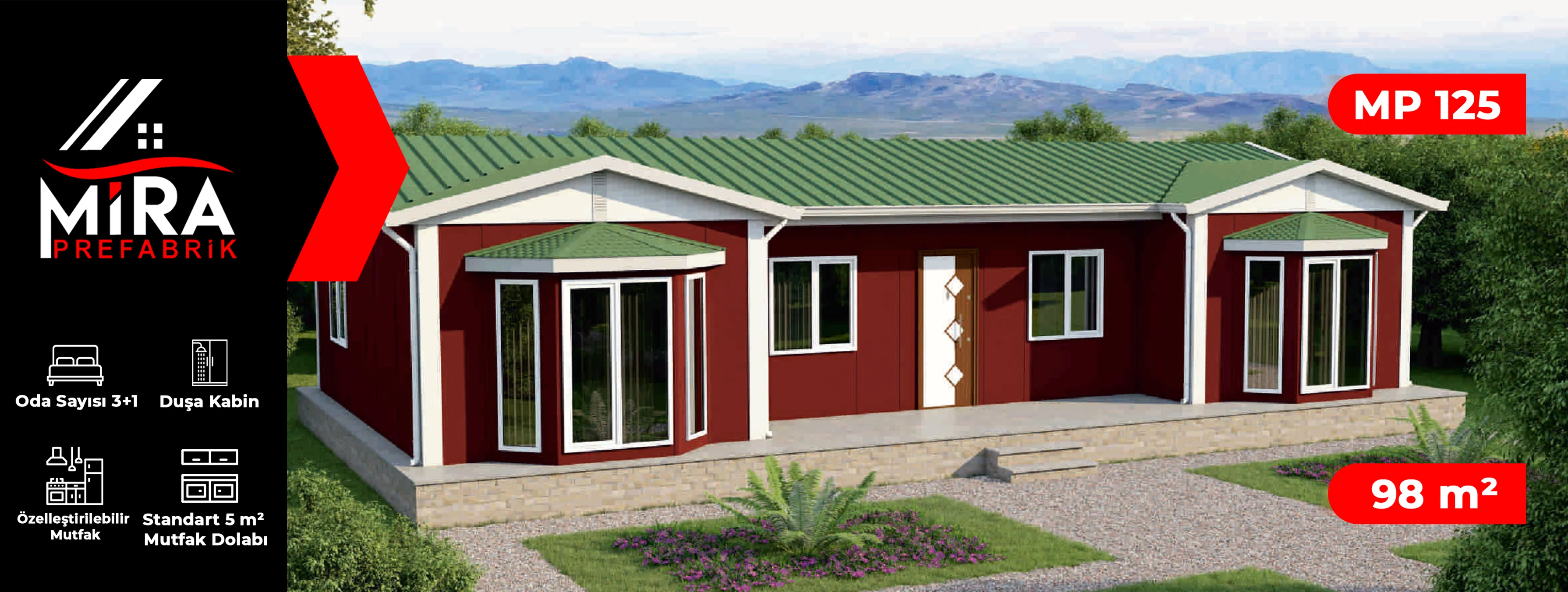 98 m² Prefabrik Ev Fiyatları