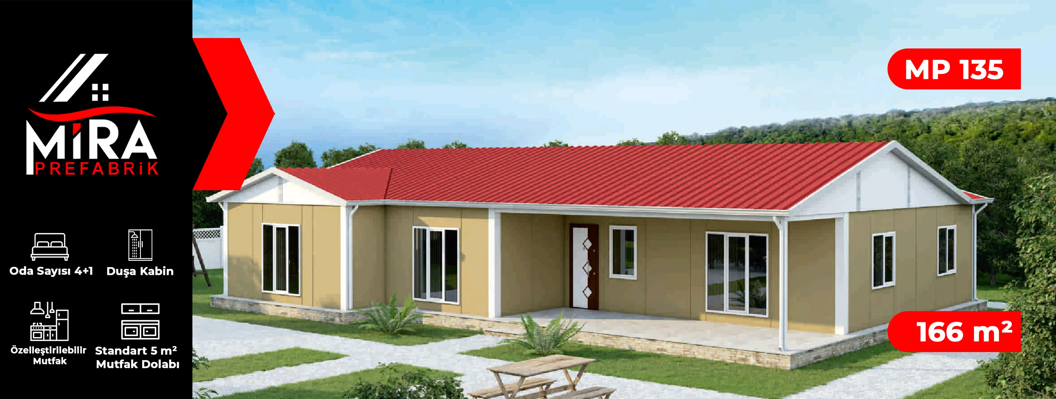 166 m² Prefabrik Ev Fiyatları