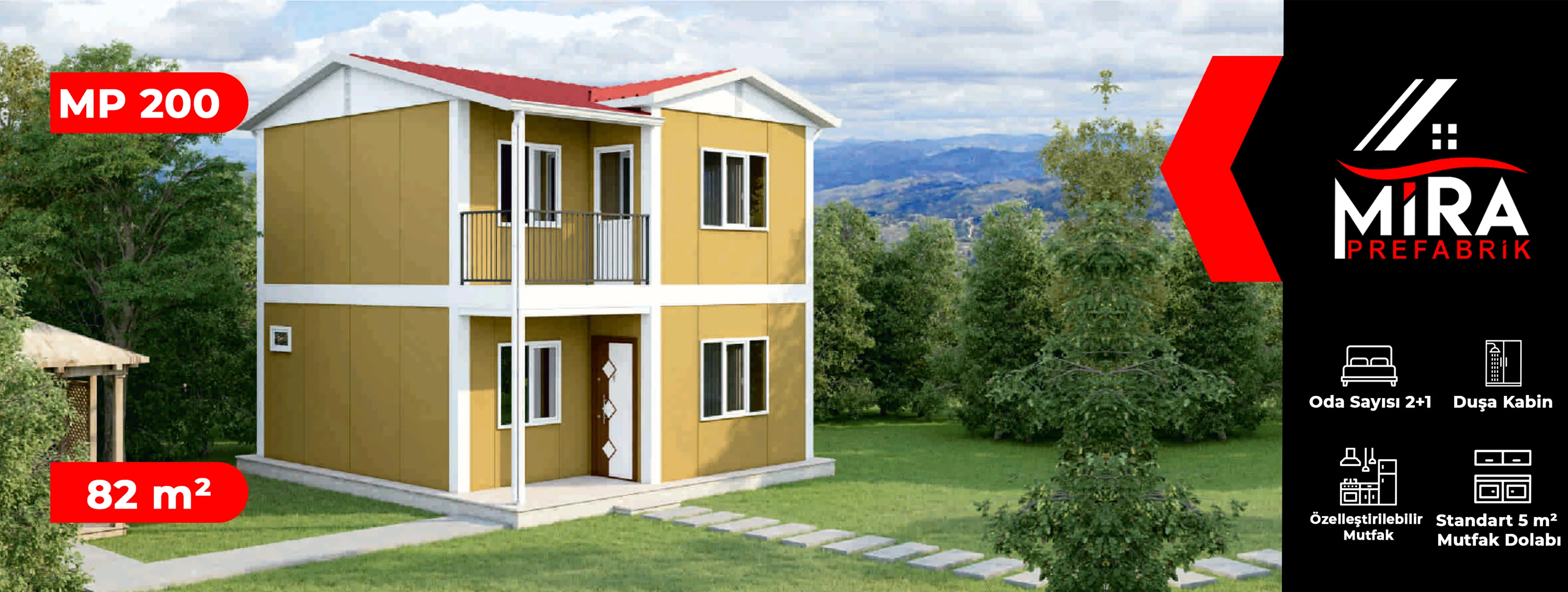 82 m² İki Katlı Prefabrik Ev Fiyatları