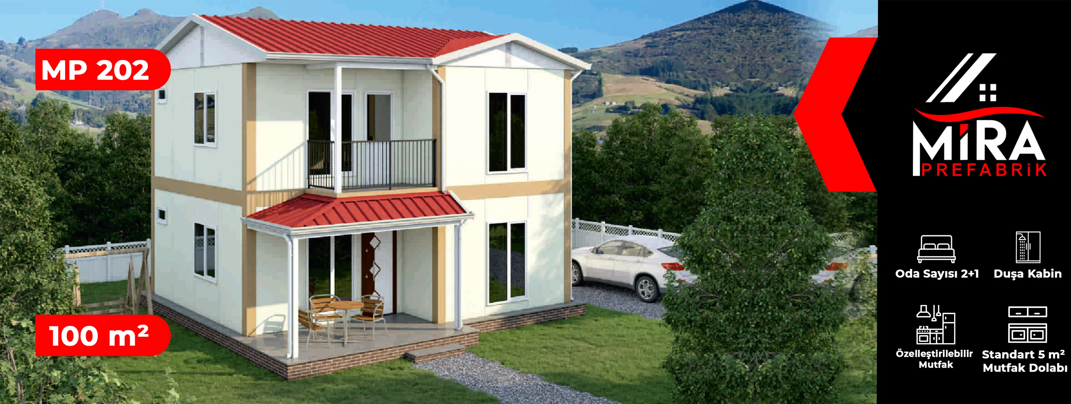 100 m² İki Katlı Prefabrik Ev Fiyatları