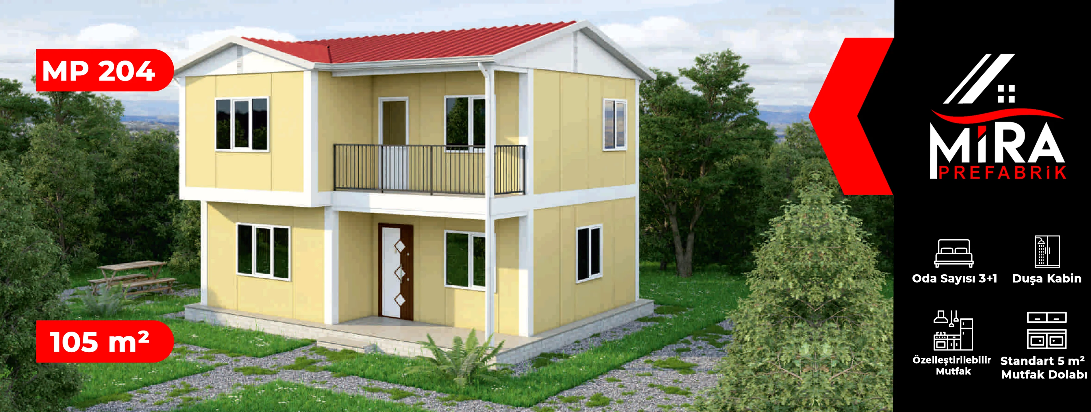 105 m² İki Katlı Prefabrik Ev Fiyatları