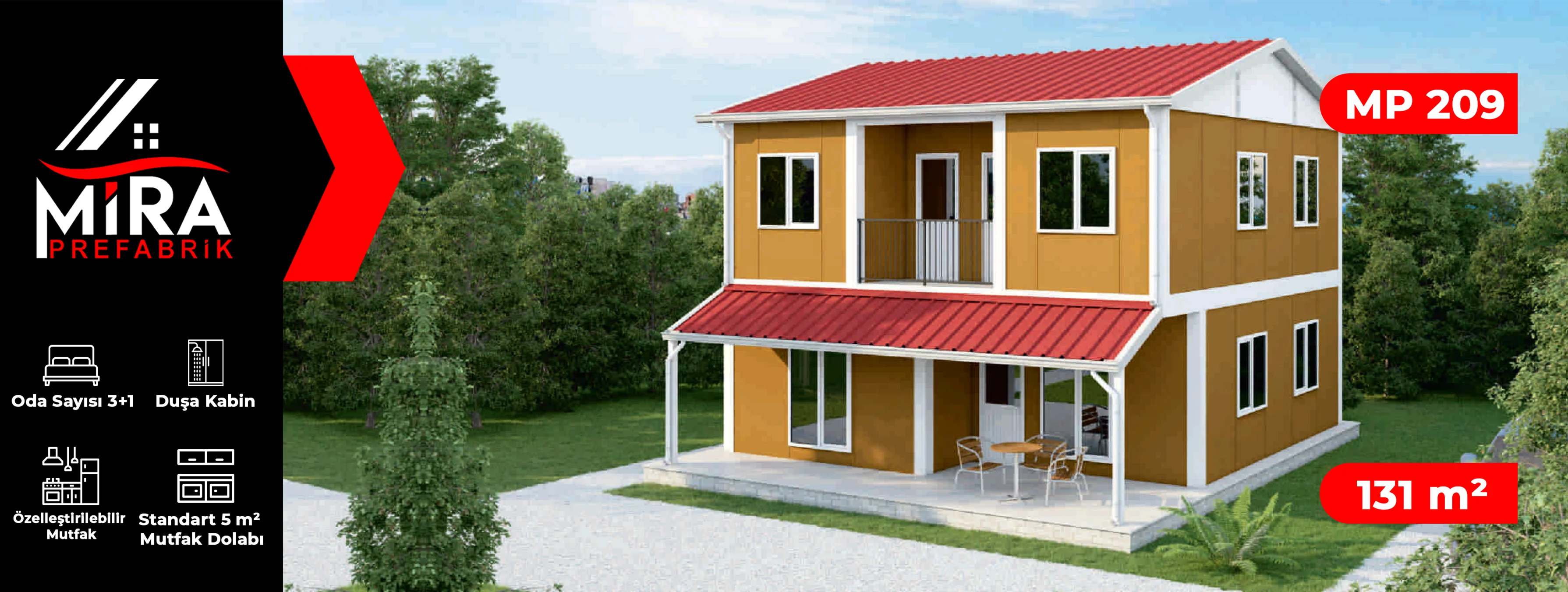 131 m² İki Katlı Prefabrik Ev Fiyatları