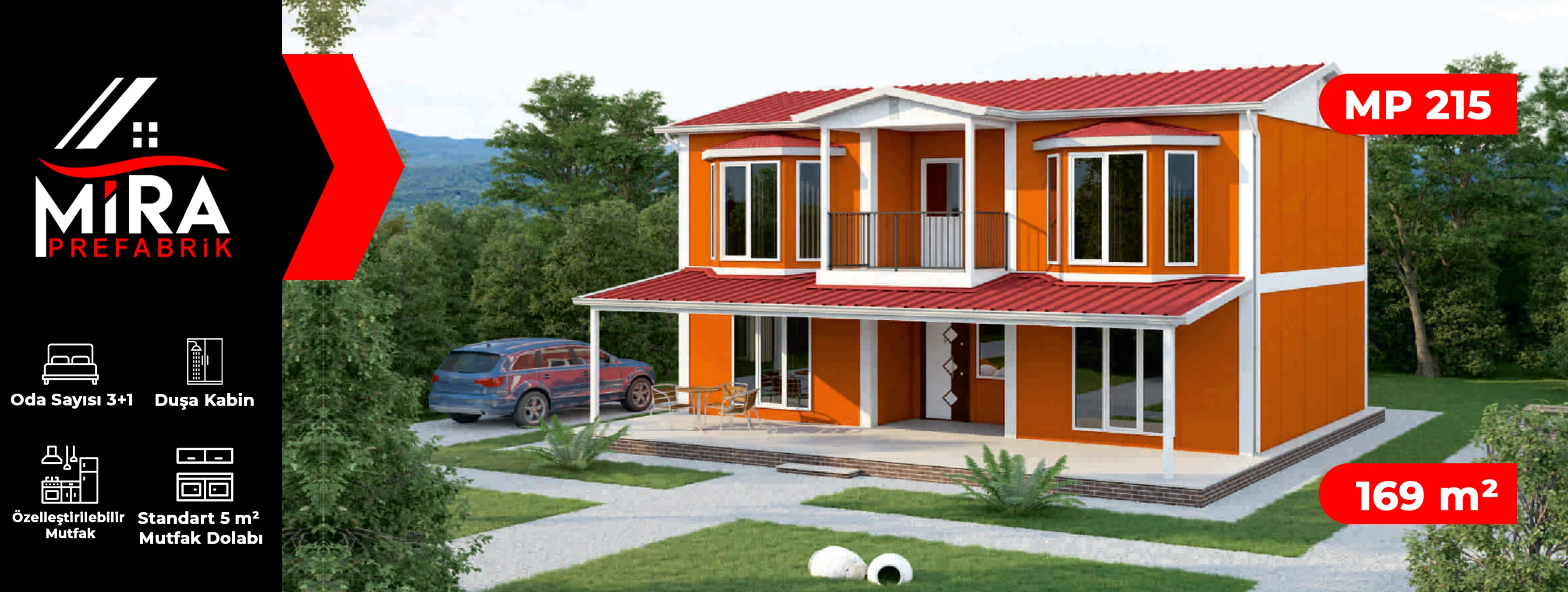 169 m² İki Katlı Prefabrik Ev Fiyatları