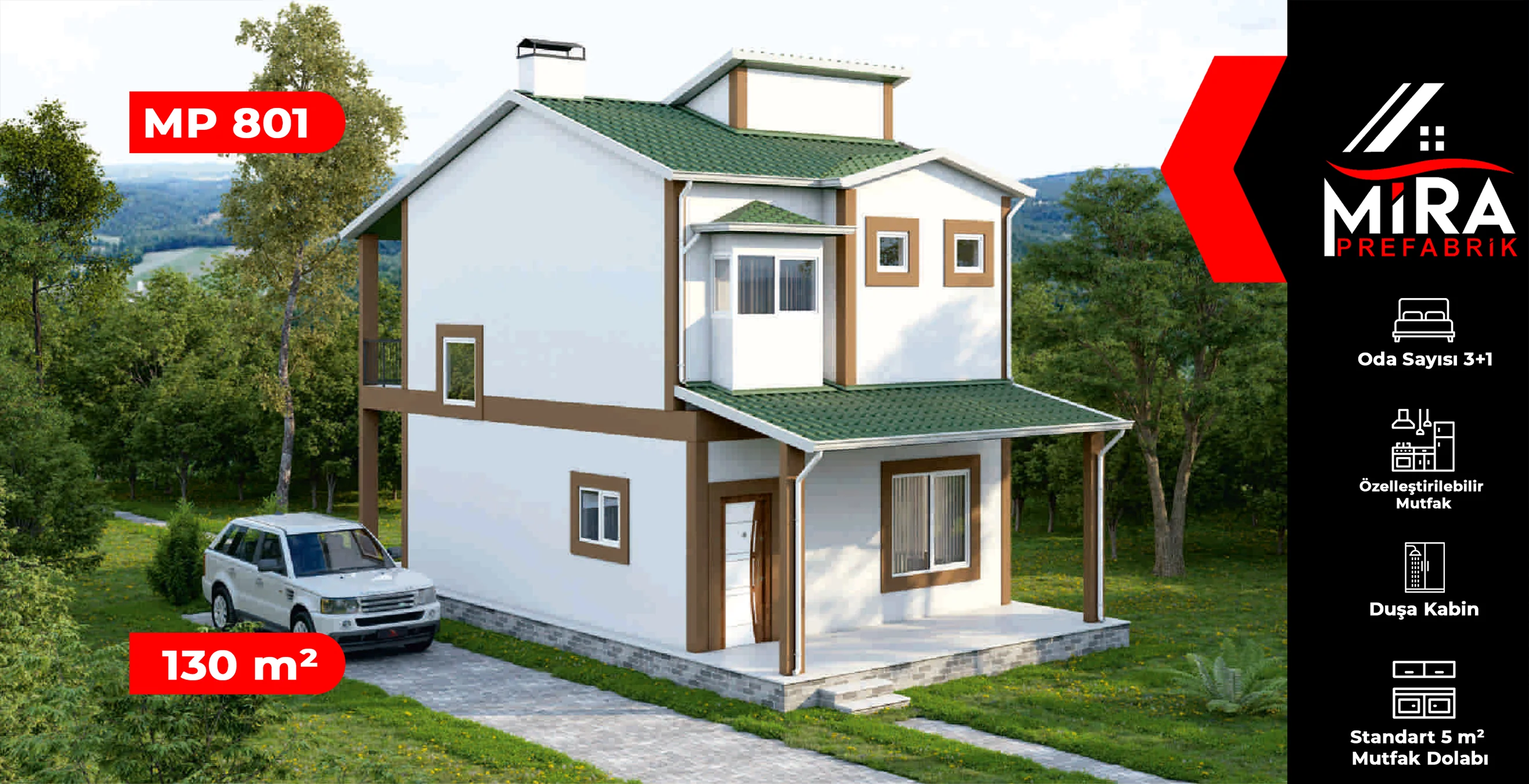 130 m² İki Katlı Çelik Ev Fiyatları