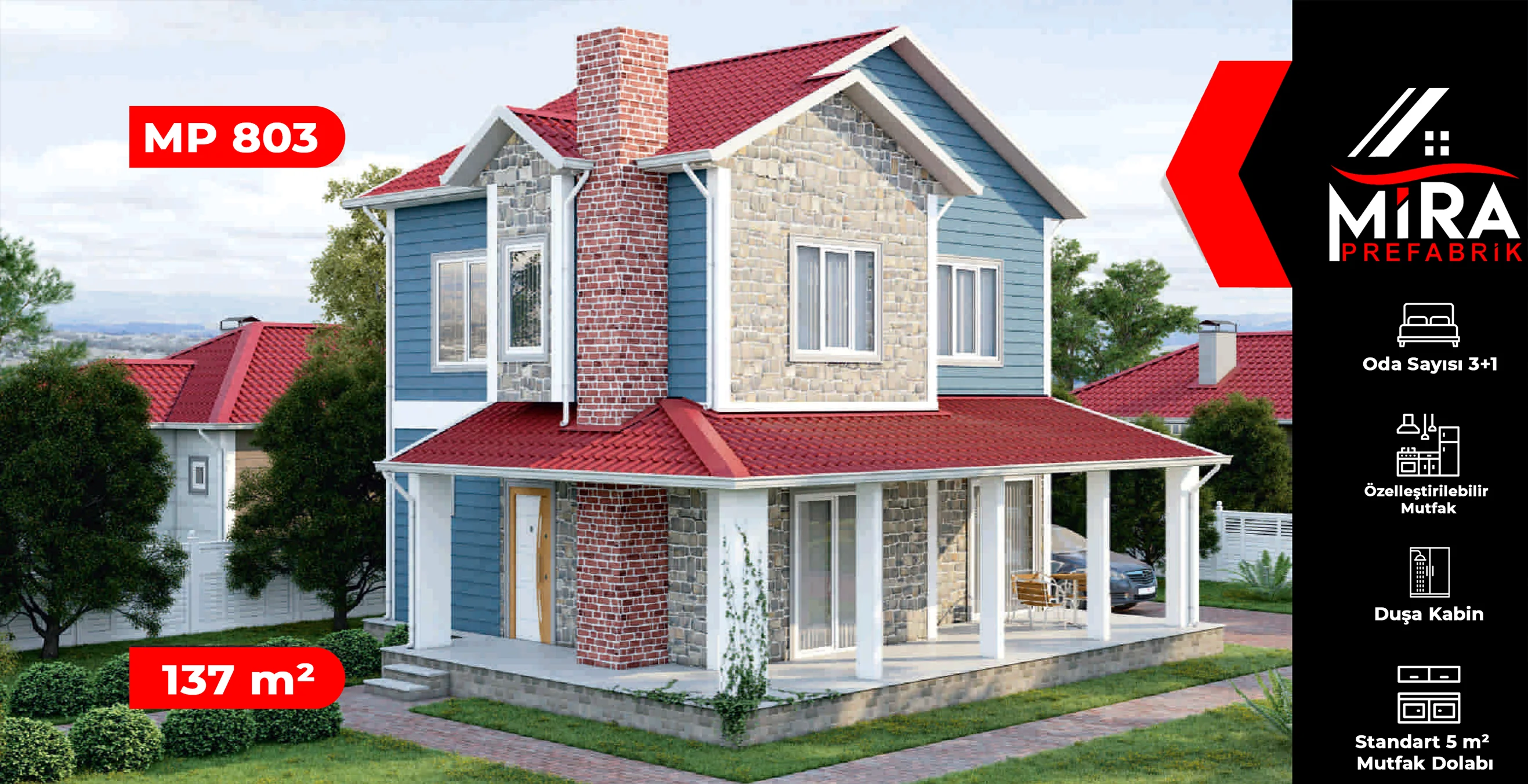 137 m² İki Katlı Çelik Ev Fiyatları