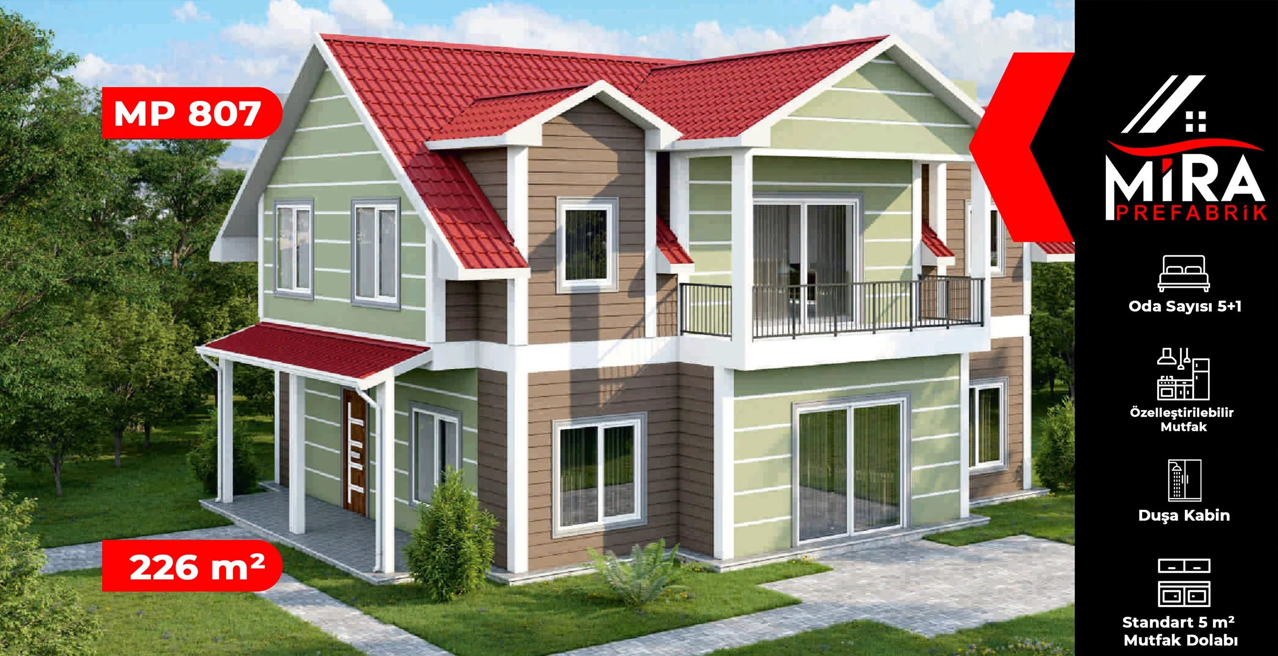 226 m² İki Katlı Çelik Ev Fiyatları