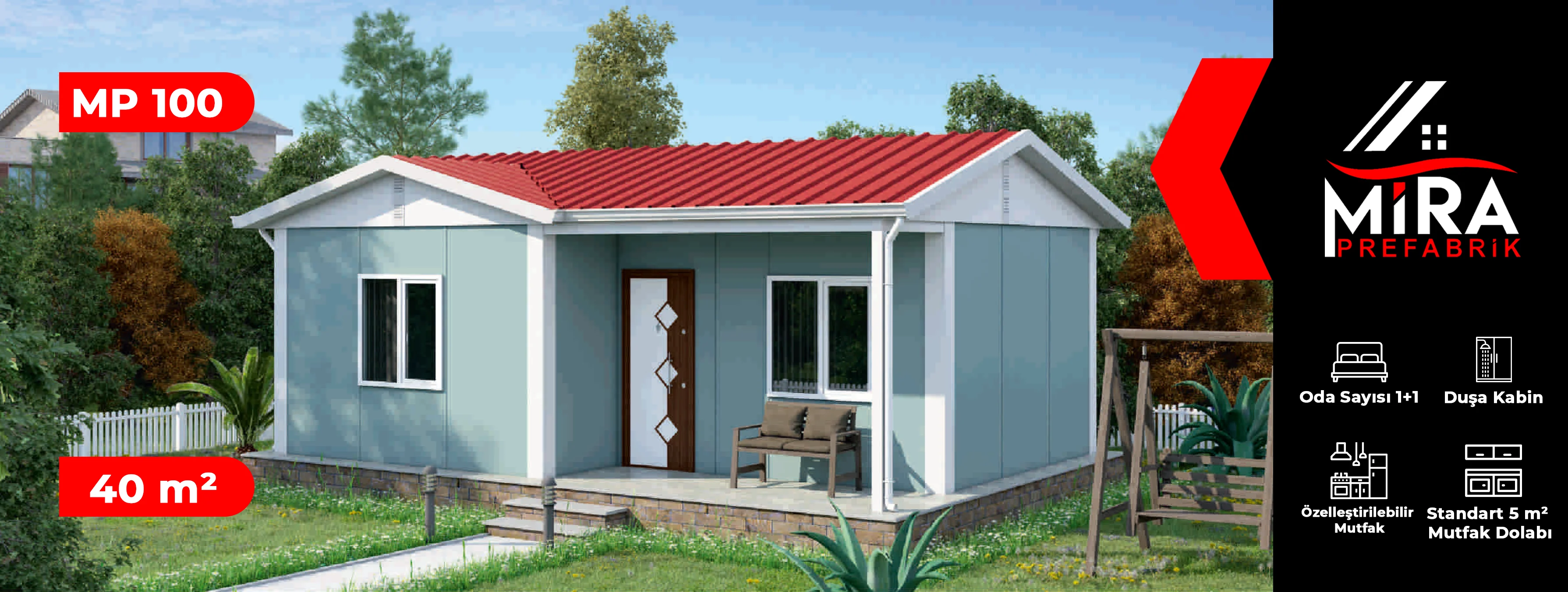 40 m2 Tek Katlı Prefabrik Ev