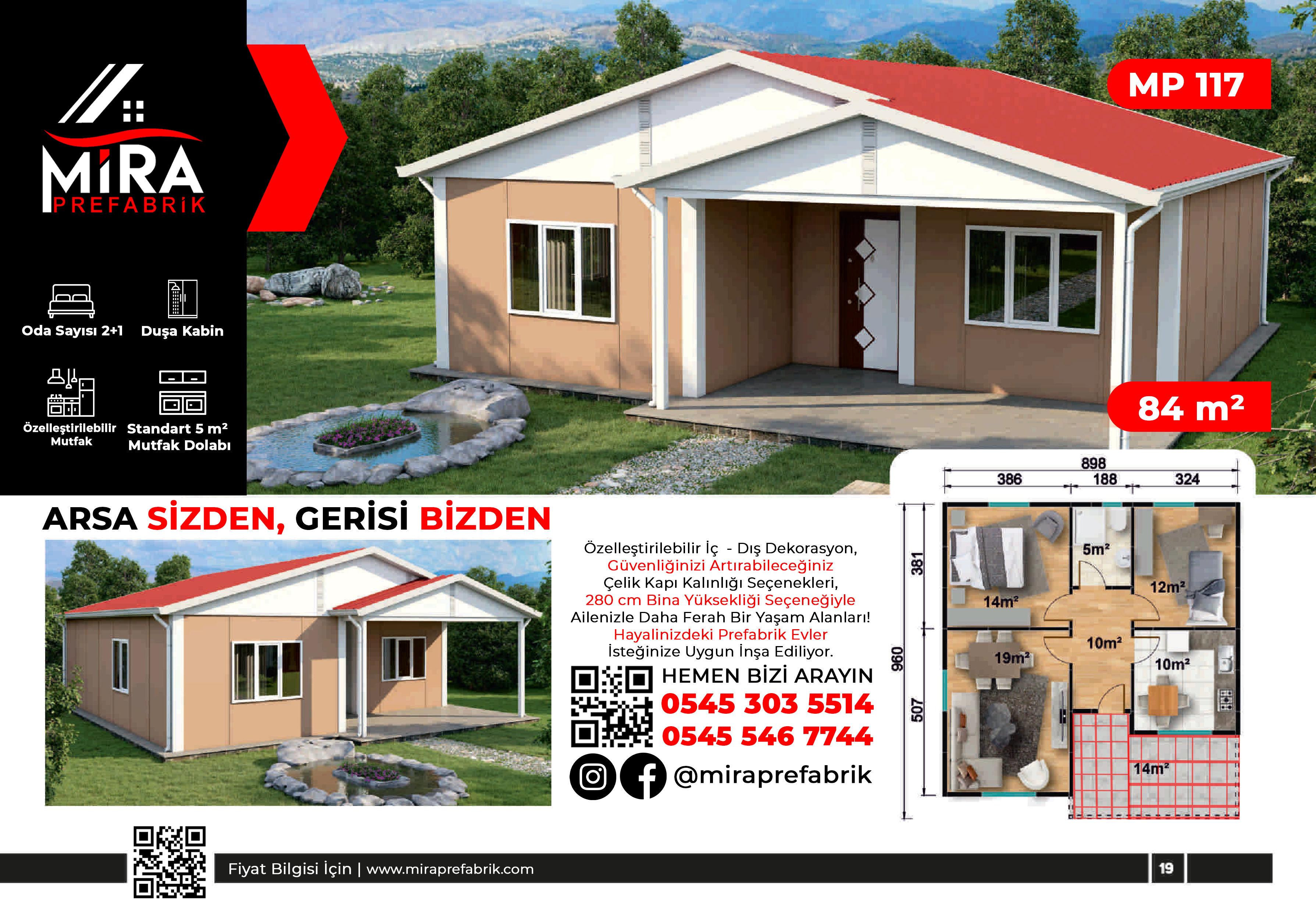 86 m² Prefabrik Ev Fiyatları