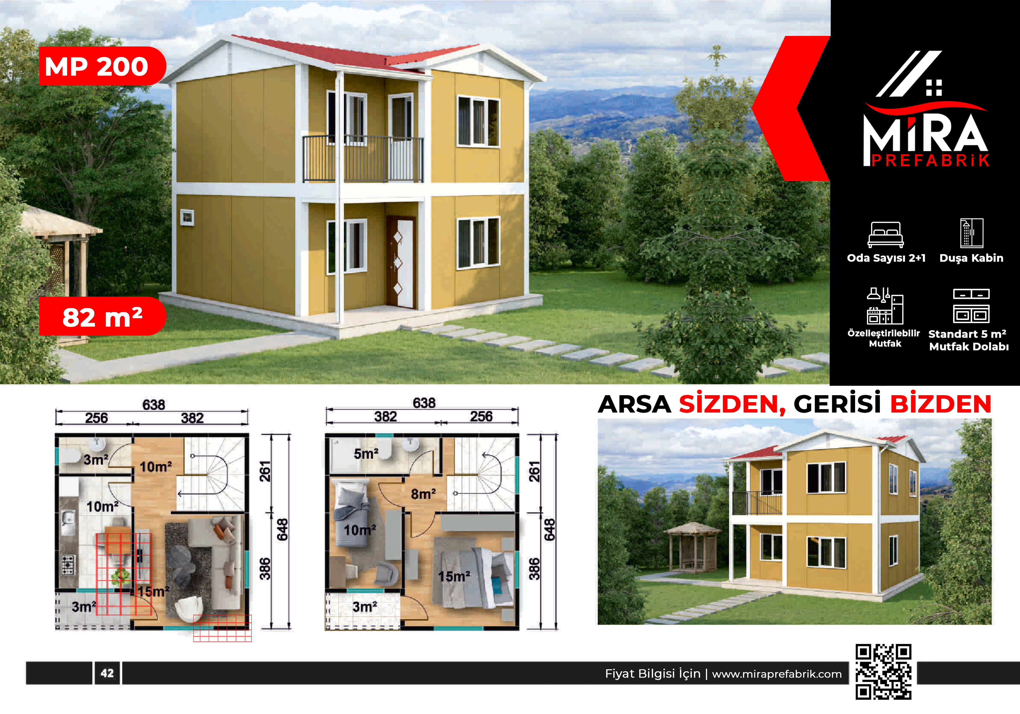 82 m² İki Katlı Prefabrik Ev Fiyatları