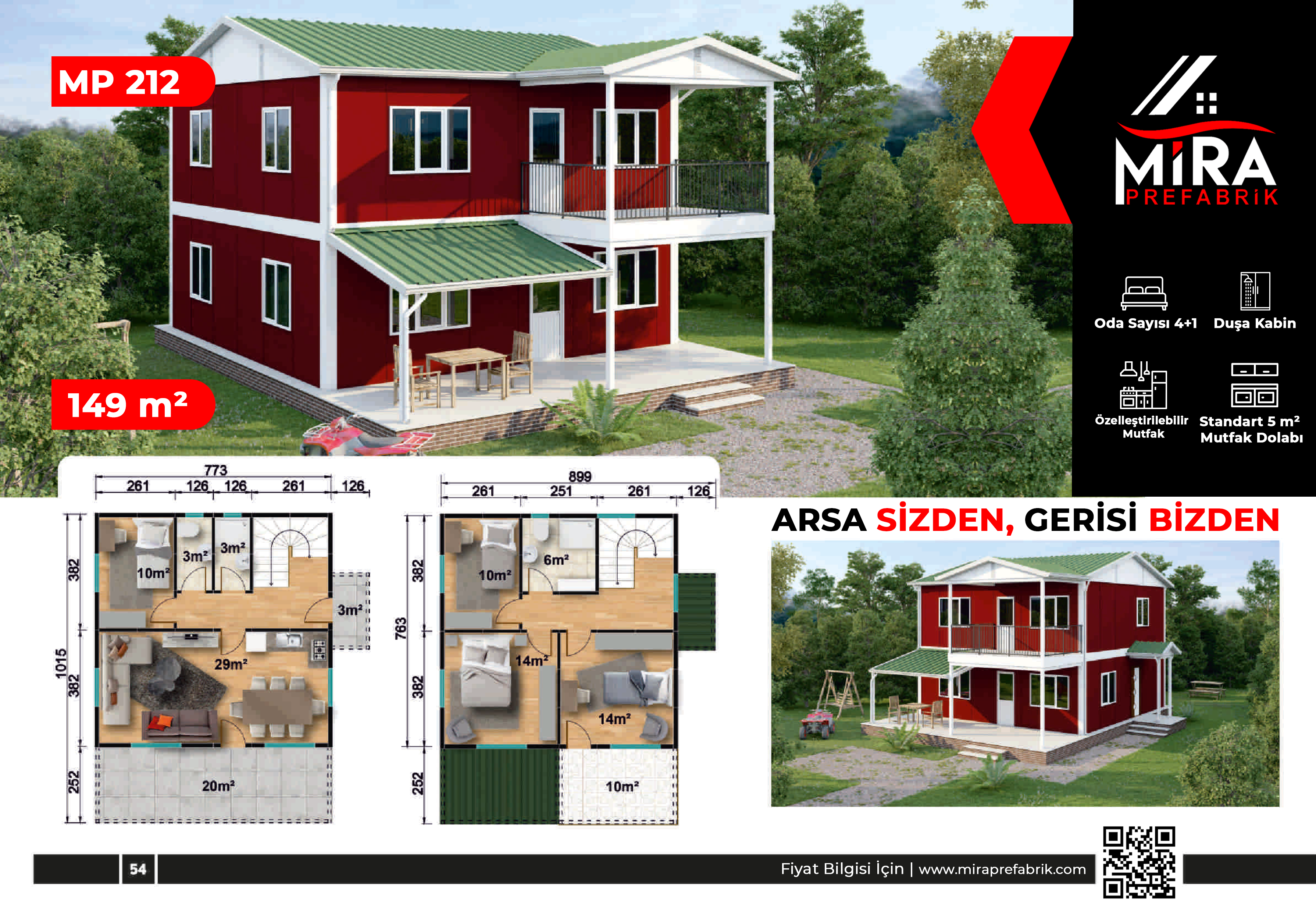 149 m² İki Katlı Prefabrik Ev Fiyatları
