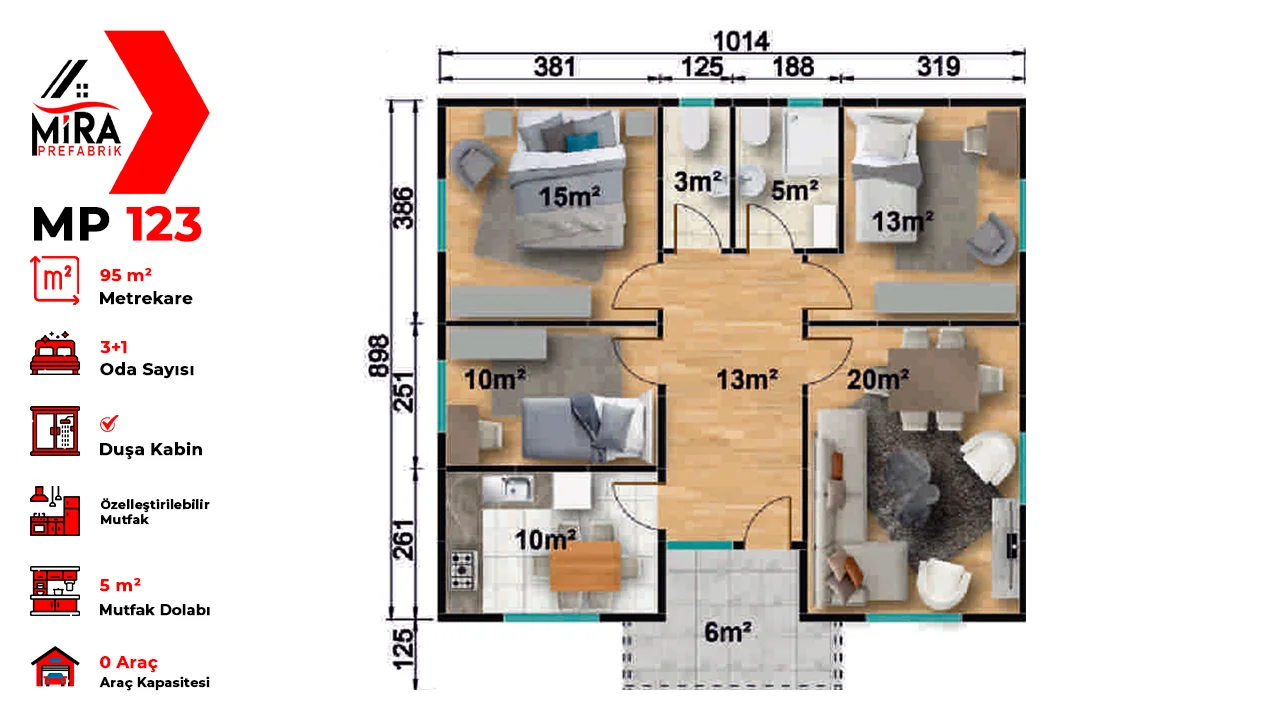 95 m² Prefabrik Ev Fiyatları