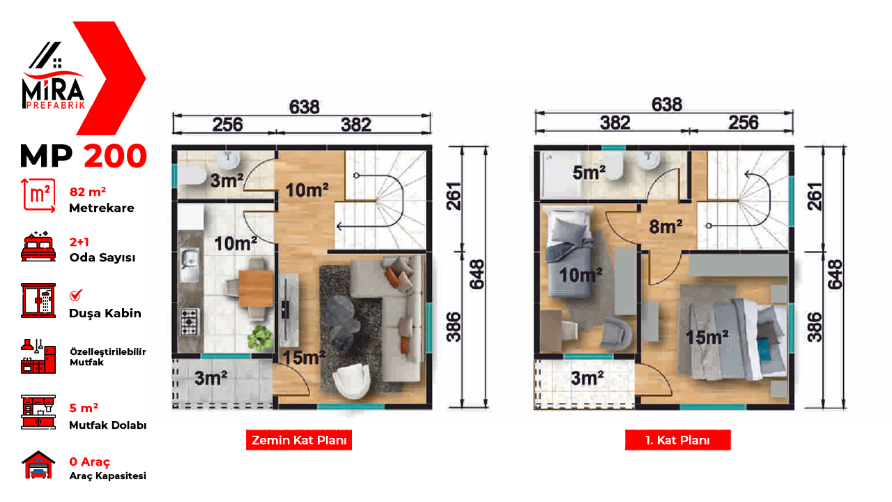 82 m² İki Katlı Prefabrik Ev Fiyatları