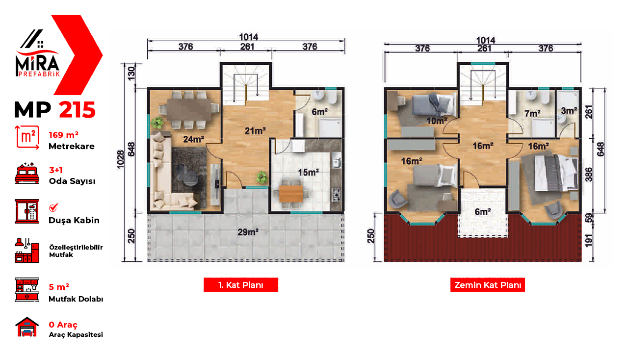 169 m² İki Katlı Prefabrik Ev Fiyatları
