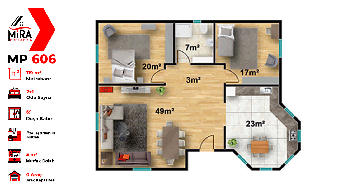 119 m² Çelik Ev Fiyatları