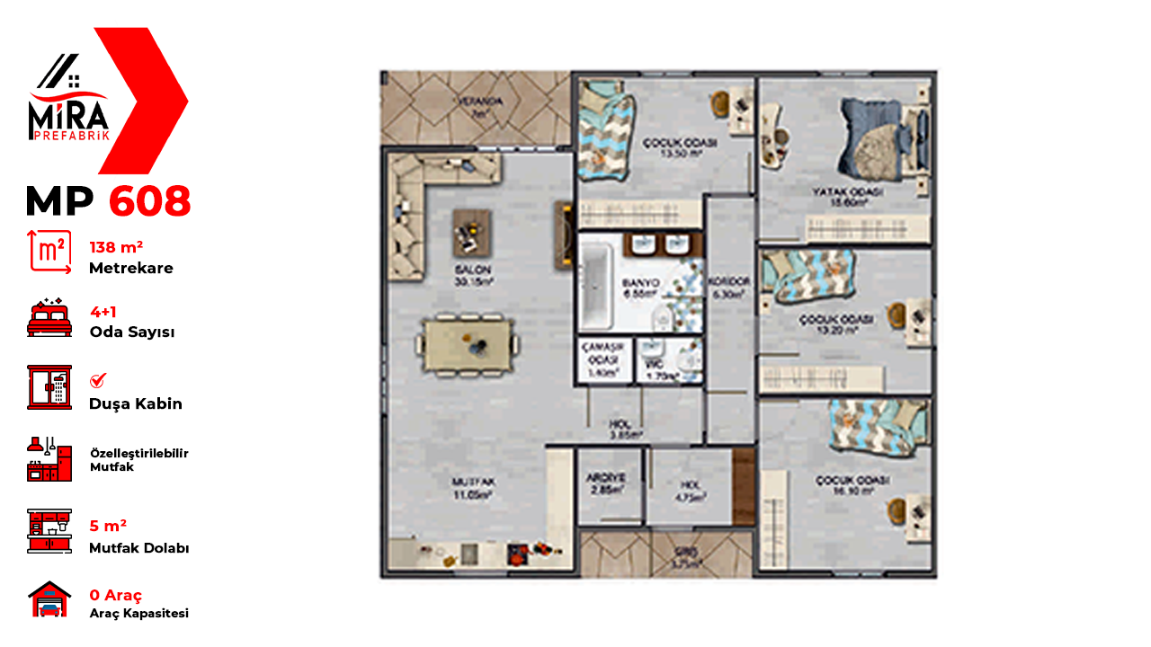 138 m² Çelik Ev Fiyatları