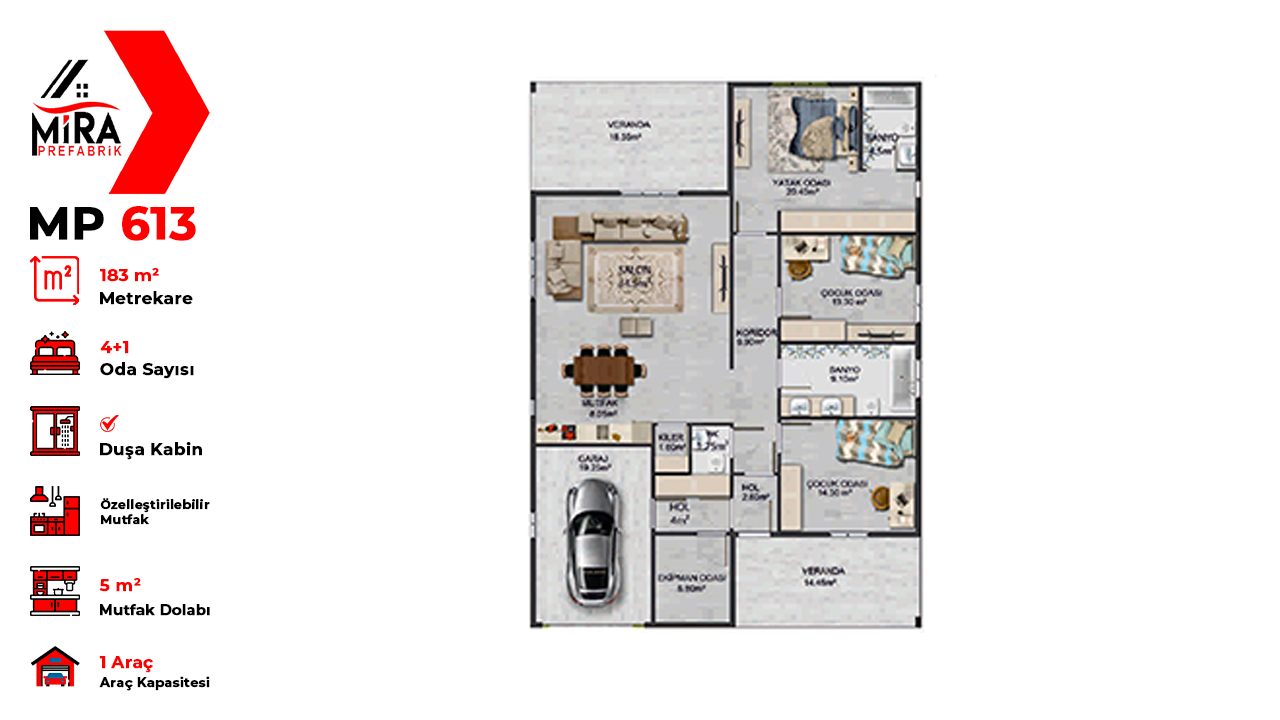 183 m² Çelik Ev Fiyatları