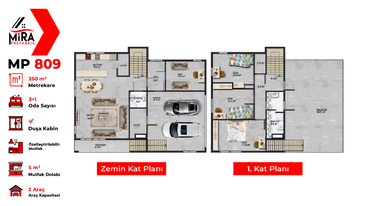 250 m² İki Katlı Çelik Ev Fiyatları