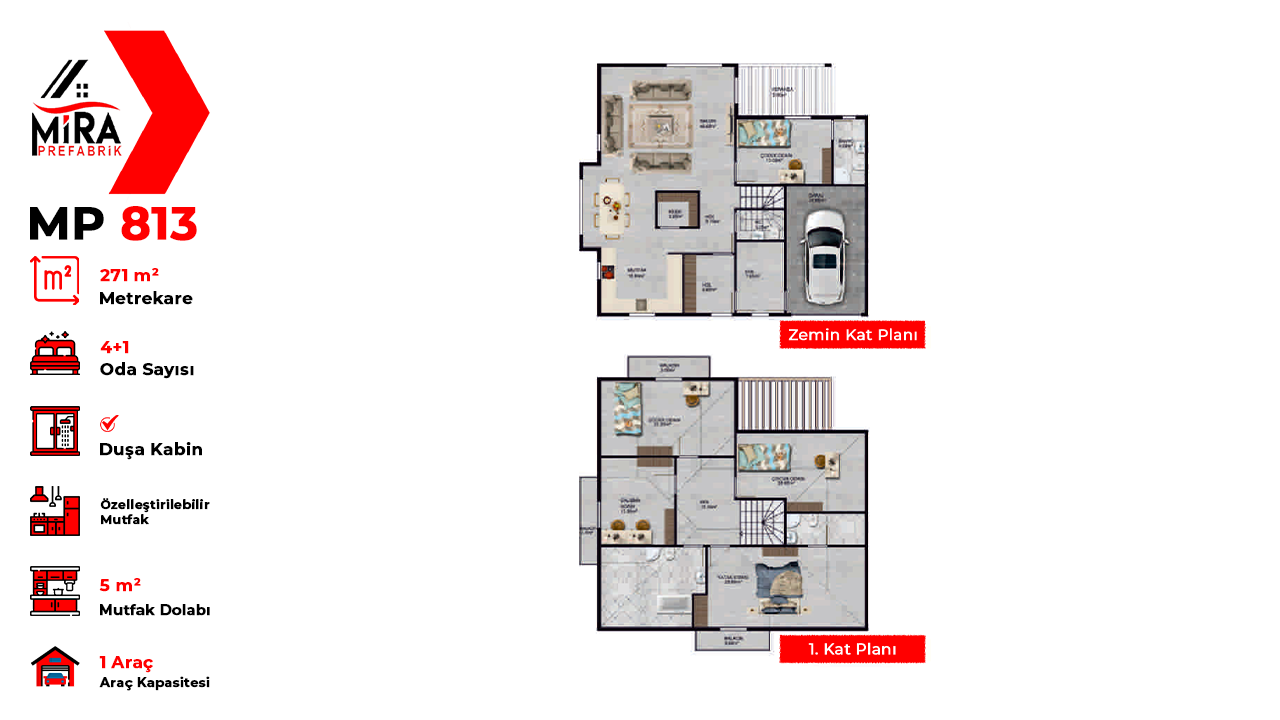 271 m² İki Katlı Çelik Ev Fiyatları