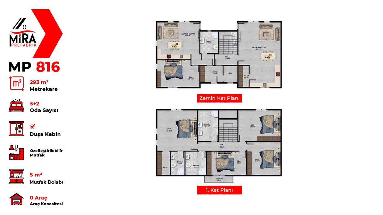 293 m² İki Katlı Çelik Ev Fiyatları