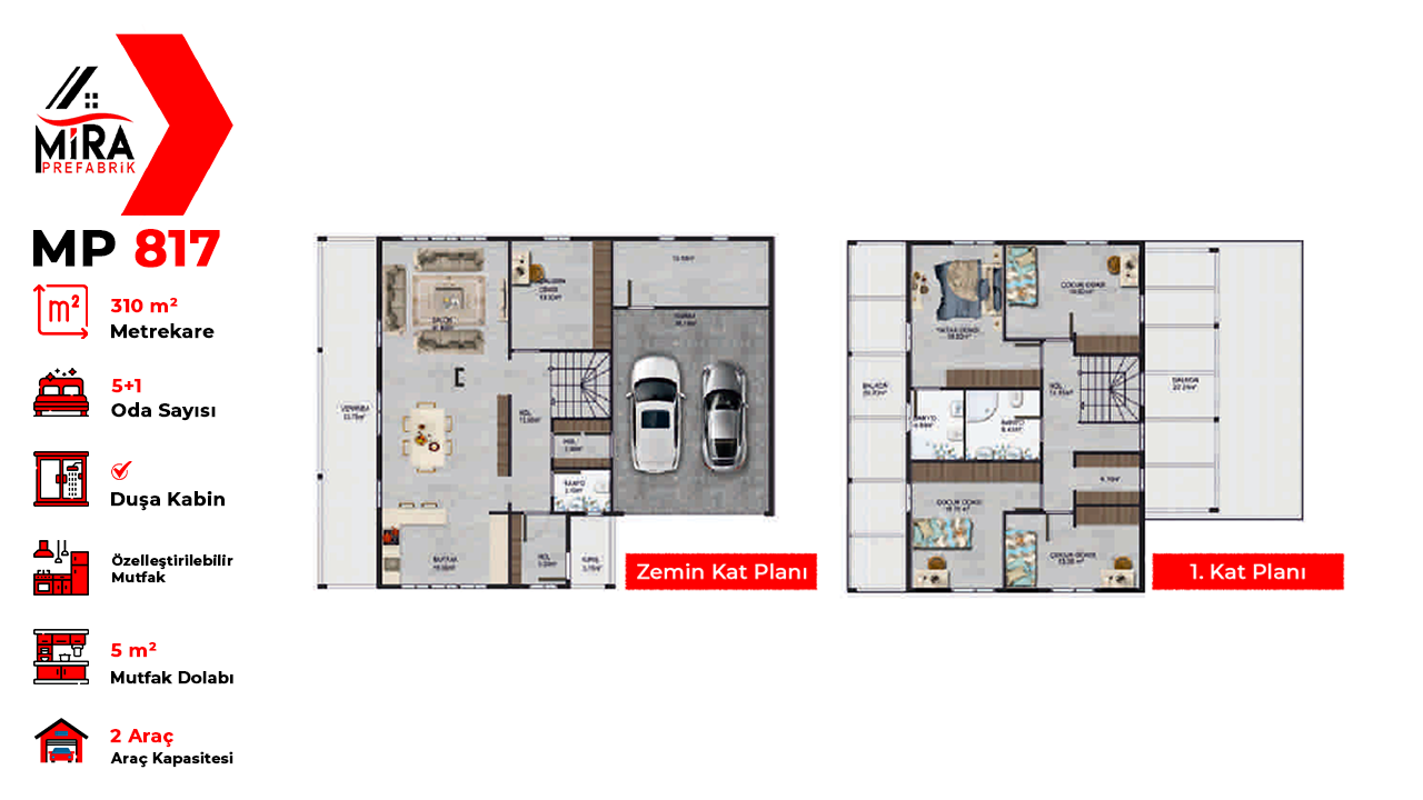 310 m² İki Katlı Çelik Ev Fiyatları