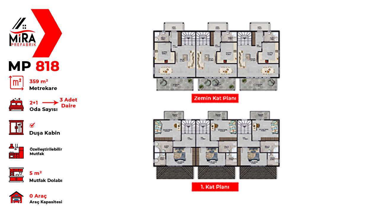 359 m² İki Katlı Çelik Ev Fiyatları